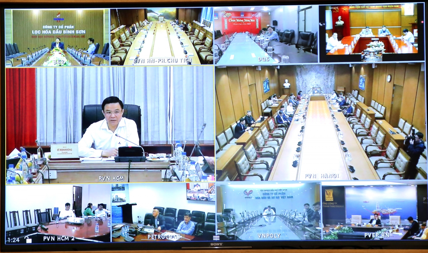 Các điểm cầu tham dự buổi giao ban