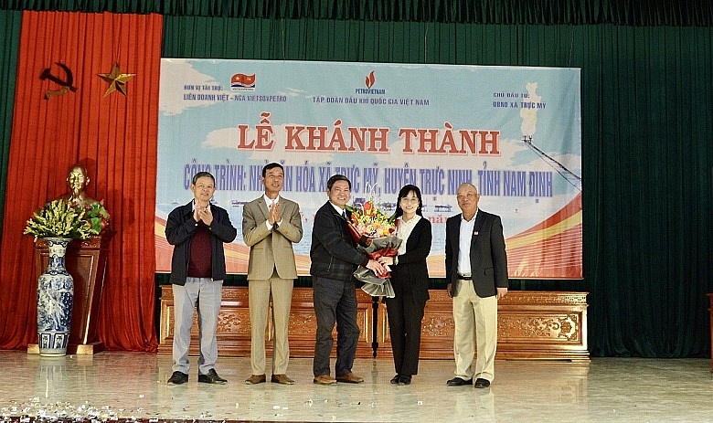 Khánh thành Nhà văn hóa xã Trực Mỹ, tỉnh Nam Định do Petrovietnam/Vietsovpetro tài trợ 9 tỷ đồng
