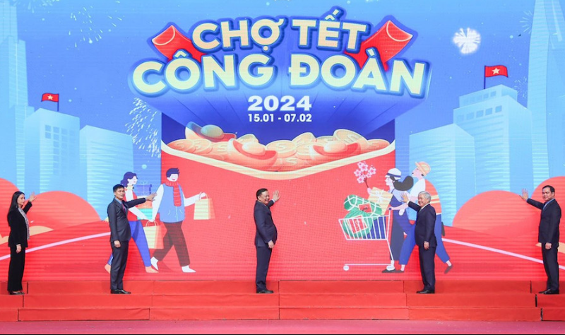 Chợ Tết Công đoàn 2024: Mang Xuân ấm áp đến người lao động