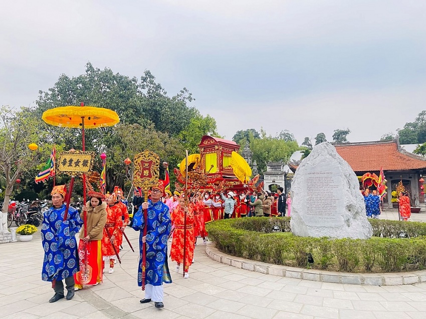 Lễ hội đền Hai Bà Trưng năm 2023. Ảnh: Báo PNTĐ.