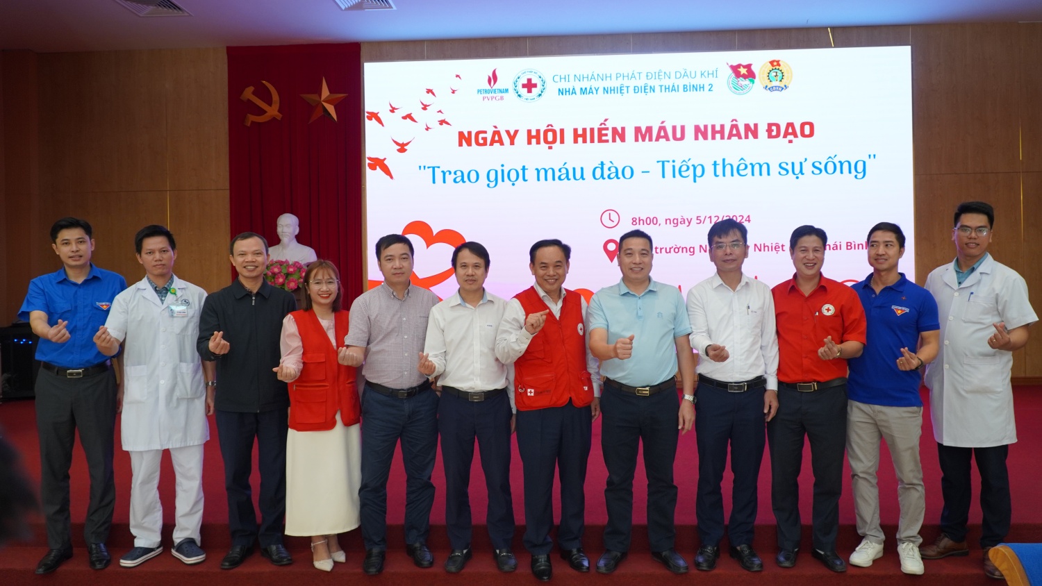 Ngày hội hiến máu nhân đạo “Trao giọt máu đào - Tiếp thêm sự sống” năm 2024 tại NMNĐ Thái Bình 2 Ngày hội hiến máu nhân đạo “Trao giọt máu đào - Tiếp thêm sự sống” năm 2024 tại NMNĐ Thái Bình 2