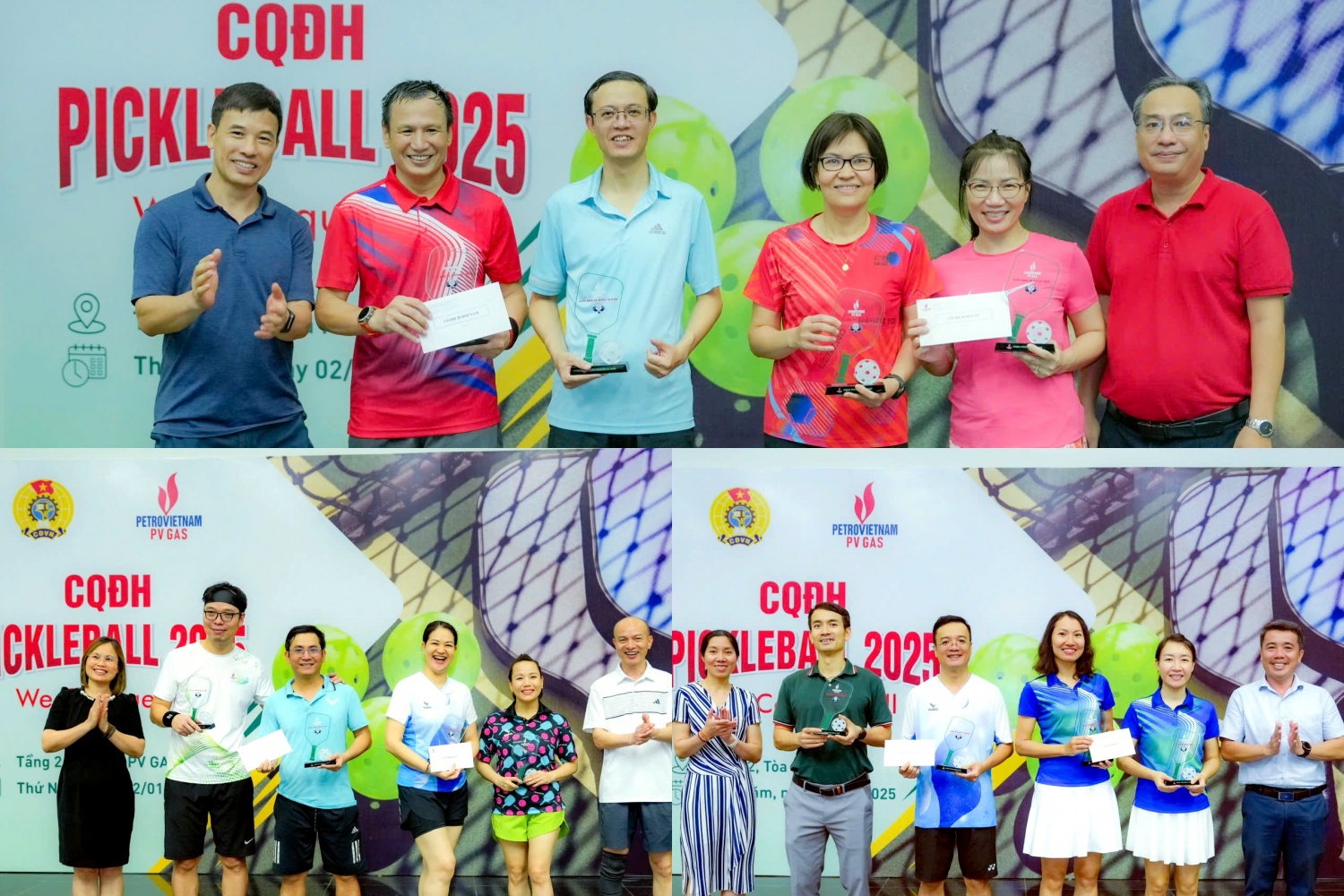 Giải Pickleball CQĐH 2025 kết thúc tốt đẹp với lễ trao giải, tôn vinh những tài năng Pickleball mới, sẵn sàng tạo nên đội tuyển đầy hứa hẹn cho tương lai.
