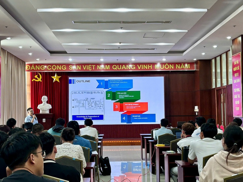 PVU tổ chức khóa học “Sơ đồ dòng chảy quy trình và Sơ đồ ống dẫn và điều khiển” cho sinh viên