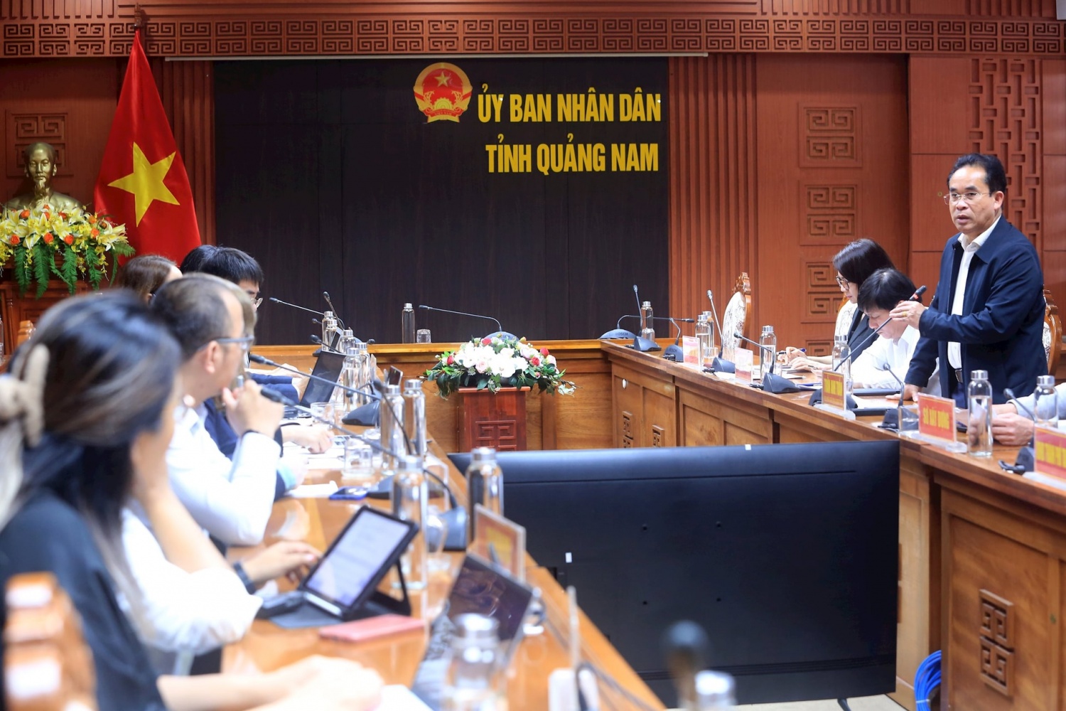 ÔngTrần Anh Tuấn - Phó Chủ tịch UBND tỉnh Quảng Nam phát biểu tại buổi làm việc.