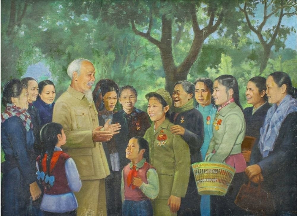 Tranh Sơn dầu Hình ảnh Chủ tịch Hồ Chí Minh trong nghệ thuật tạo hình