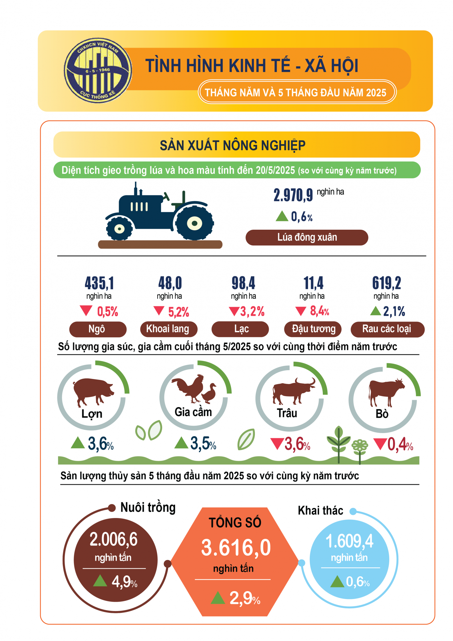 Tình hình kinh tế xã hội tháng 5 và 5 tháng đầu năm 2025