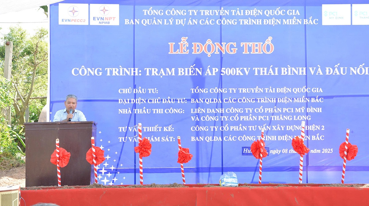 EVNNPT triển khai thi công Dự án Trạm biến áp 500kV Thái Bình và đường dây đấu nối
