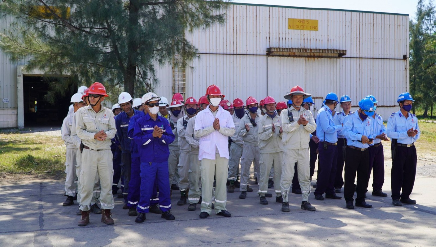 Các lực lượng tham gia chương trình diễn tập tại PVSM.