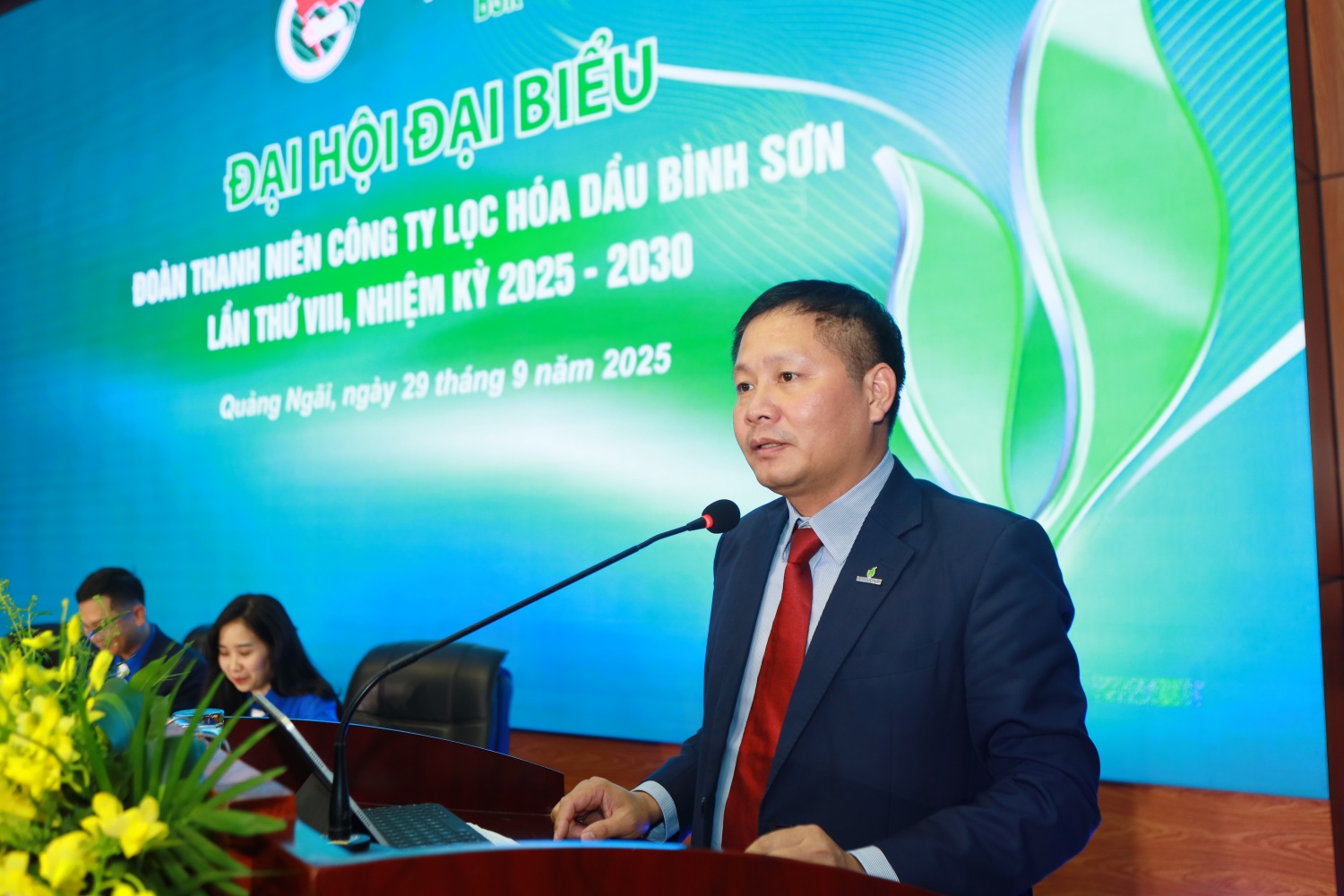 Đồng chí Bùi Ngọc Dương – Bí thư Đảng ủy, Chủ tịch HĐQT BSR phát biểu chỉ đạo, nhấn mạnh vai trò của Đoàn Thanh niên BSR trong các hoạt động và định hướng phát của BSR trong các giai đoạn tới.