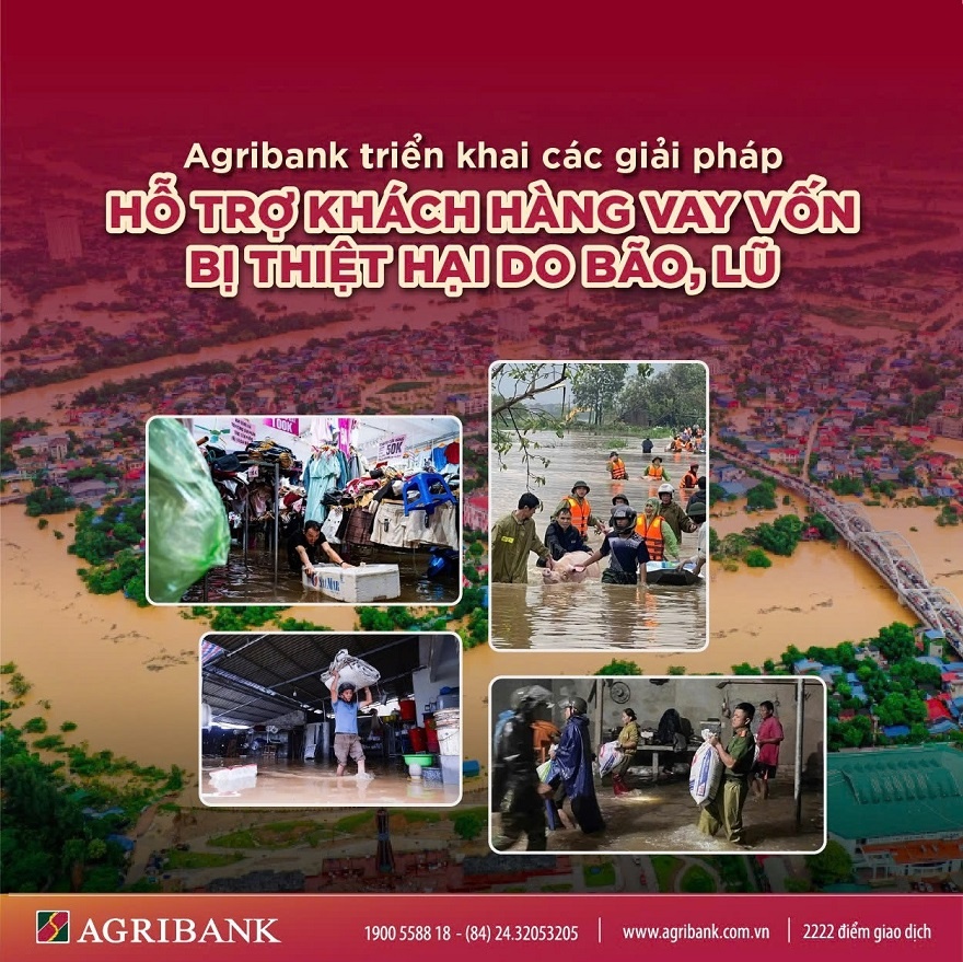 Agribank giảm tới 2%/năm lãi suất cho vay hỗ trợ khách hàng bị ảnh hưởng, thiệt hại do bão, lũ Agribank giảm tới 2%/năm lãi suất cho vay hỗ trợ khách hàng bị ảnh hưởng, thiệt hại do bão, lũ