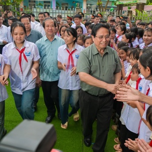 [Chùm ảnh] Thủ tướng Phạm Minh Chính dự lễ khởi công Trường nội trú liên cấp Bát Mọt, tỉnh Thanh Hoá