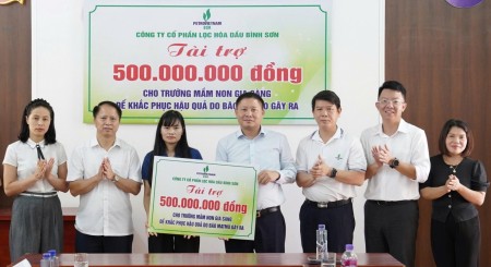 Người lao động BSR hỗ trợ 1,2 tỷ đồng giúp các trường học tại Thái Nguyên khắc phục hậu quả mưa lũ