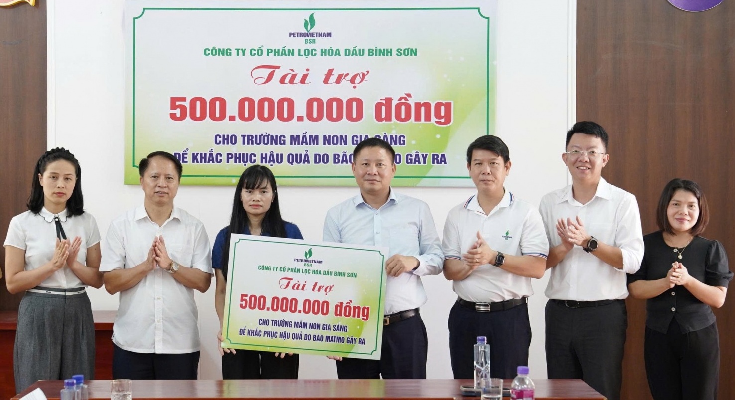 Người lao động BSR hỗ trợ 1,2 tỷ đồng giúp các trường học tại Thái Nguyên khắc phục hậu quả mưa lũ