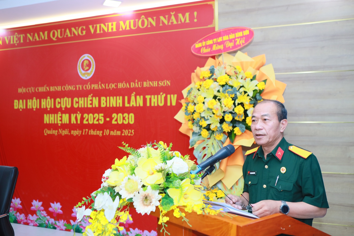 Đồng chí Phạm Quang Dũng - Chủ tịch Hội CCB Petrovietnam nhấn mạnh về phẩm chất “Bộ đội Cụ Hồ” trong các hoạt động của Hội CCB BSR.