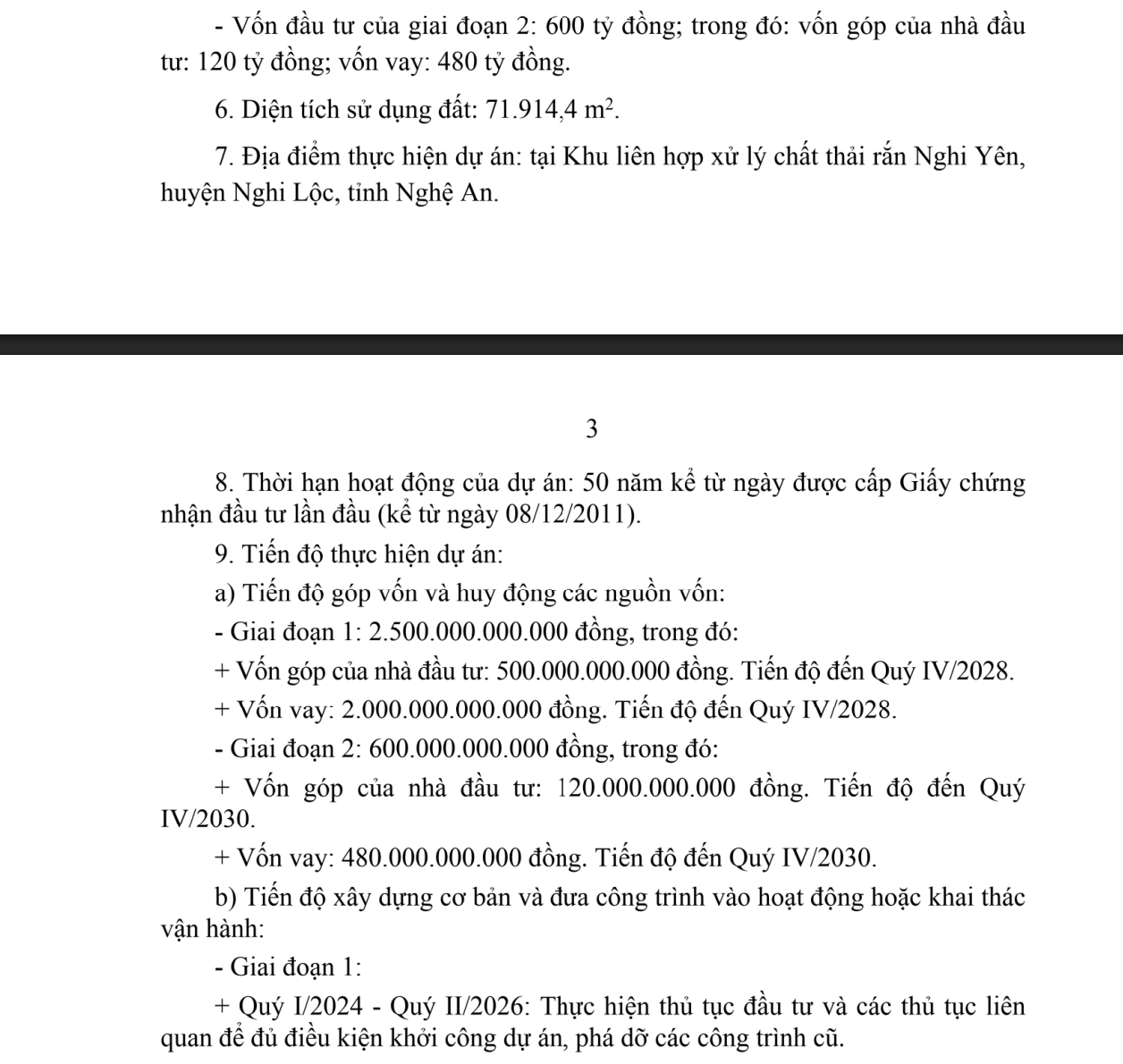 Sau điều chỉnh, dự án Nhà máy điện rác Nghệ An hơn 3.100 tỷ sắp được xây mới