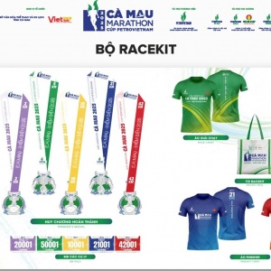 Bộ Race Kit của giải Marathon Cà Mau 2025 - Cup Petrovietnam: Sắc màu năng lượng từ Đất Mũi