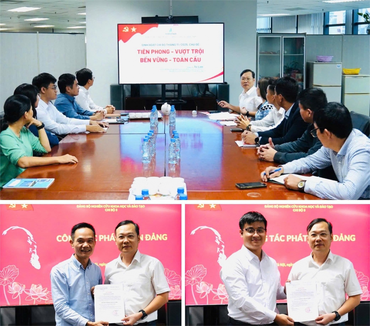 Chi ủy Chi bộ 3 thuộc Đảng bộ Nghiên cứu Khoa học và Đào tạo cho đảng viên chính thức