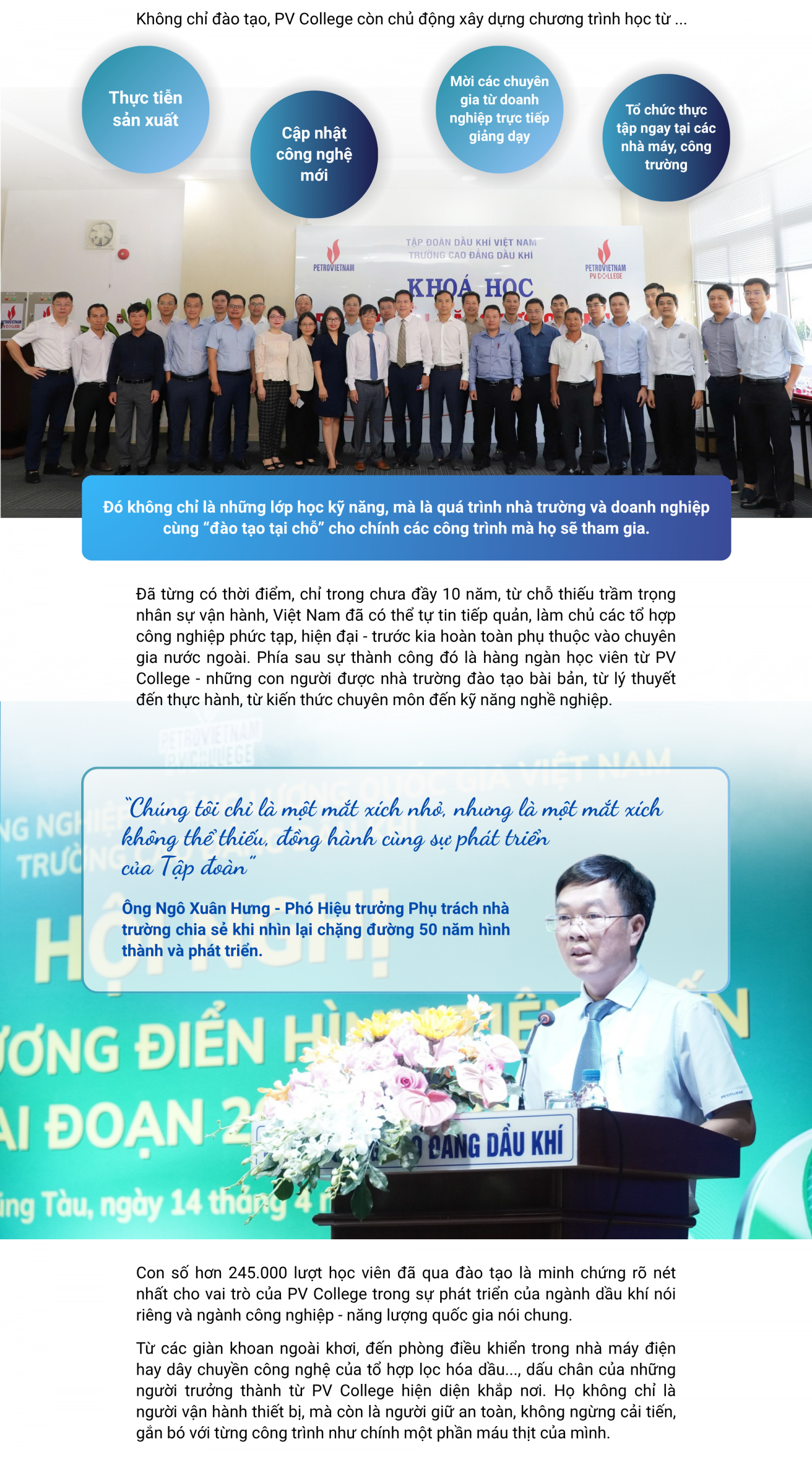 [E-Magazine] PV College: 50 năm vun đắp nguồn lực cùng Petrovietnam