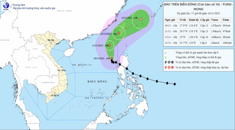 Bão số 14 di chuyển chậm, triều cường ở mức cao Bão số 14 di chuyển chậm, triều cường ở mức cao