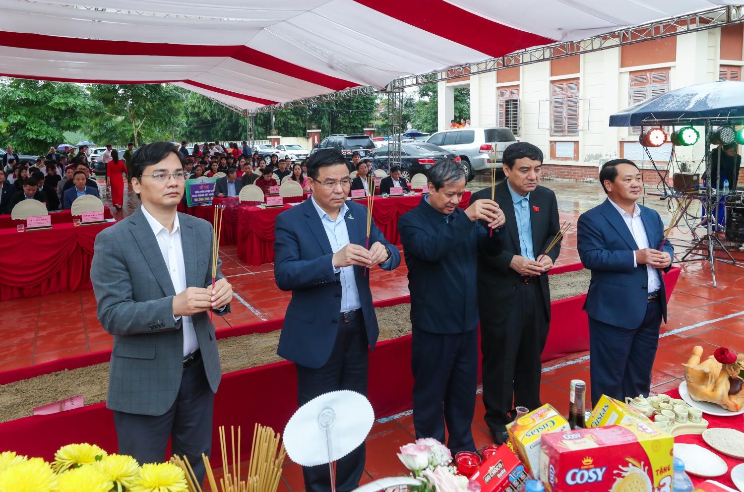 [Chùm ảnh] Petrovietnam/PVEP triển khai Lễ động thổ tu bổ và xây dựng Khu Giáo dục Truyền thống Ngành Giáo dục