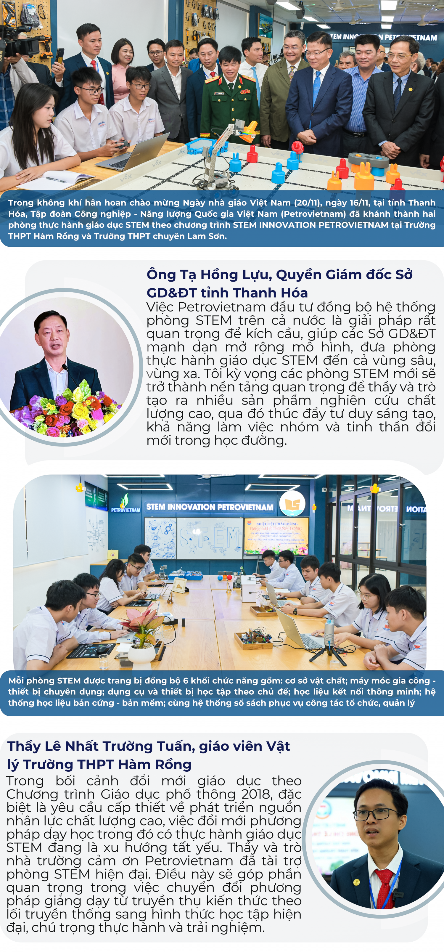 Niềm vui và kỳ vọng của thầy trò Trường THPT Hàm Rồng và THPT chuyên Lam Sơn khi đón nhận phòng STEM mới