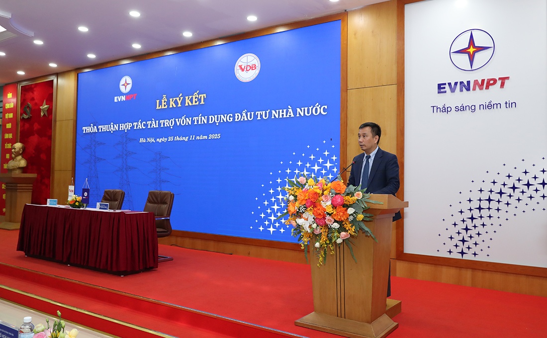 EVNNPT ký thỏa thuận hợp tác tài trợ vốn tín dụng đầu tư của Nhà nước với Ngân hàng Phát triển Việt Nam