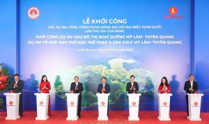 Vingroup khởi công đô thị nghỉ dưỡng suối khoáng và tổ hợp thể dục thể thao Mỹ Lâm - Tuyên Quang