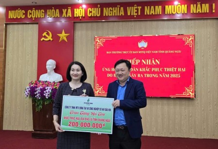 Người lao động PVSM ủng hộ 200 triệu đồng hỗ trợ khắc phục hậu quả lũ lụt tại Quảng Ngãi