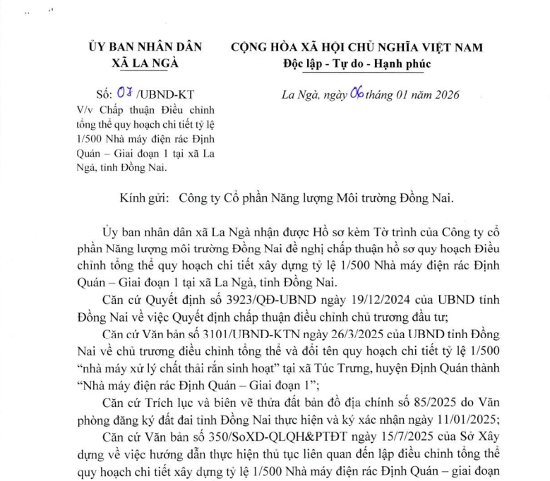 Đồng Nai đầu tư 2.610 tỷ đồng xây dựng Nhà máy điện rác Định Quán