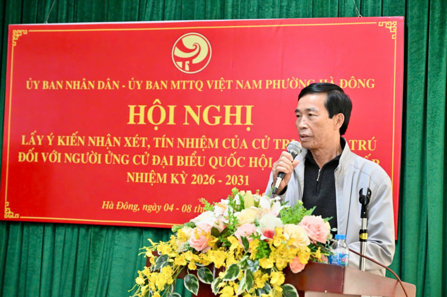 Các cử tri phường Hà Đông bày tỏ tin tưởng đối với các đồng chí tham gia ứng cử đại biểu Quốc hội khóa XVI, Hội đồng nhân dân các cấp nhiệm kỳ 2026-2031