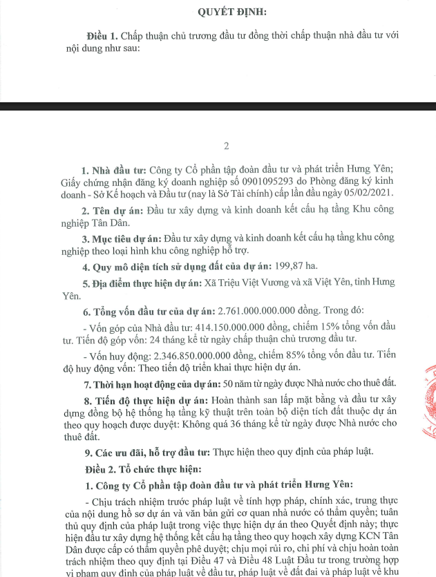 Hưng Yên: Chuyển đổi gần 150ha đất nông nghiệp làm khu công nghiệp hơn 2.700 tỷ đồng