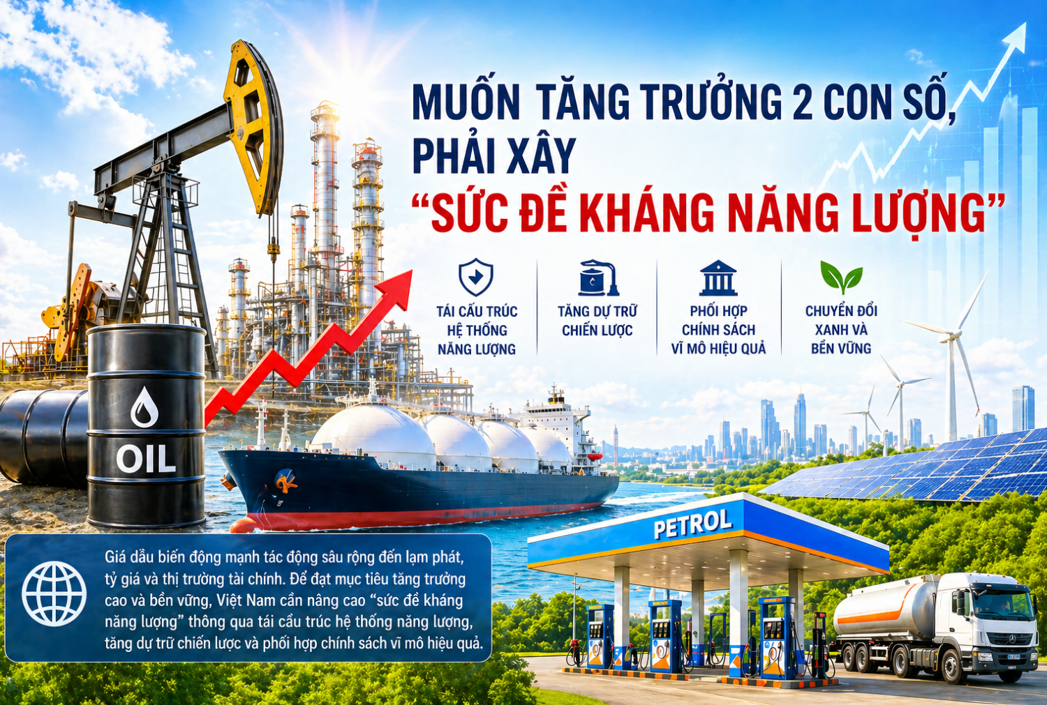 Muốn tăng trưởng hai con số, phải xây “sức đề kháng năng lượng”