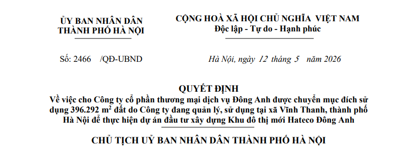 Hà Nội sắp có thêm khu đô thị gần 40ha tại Đông Anh