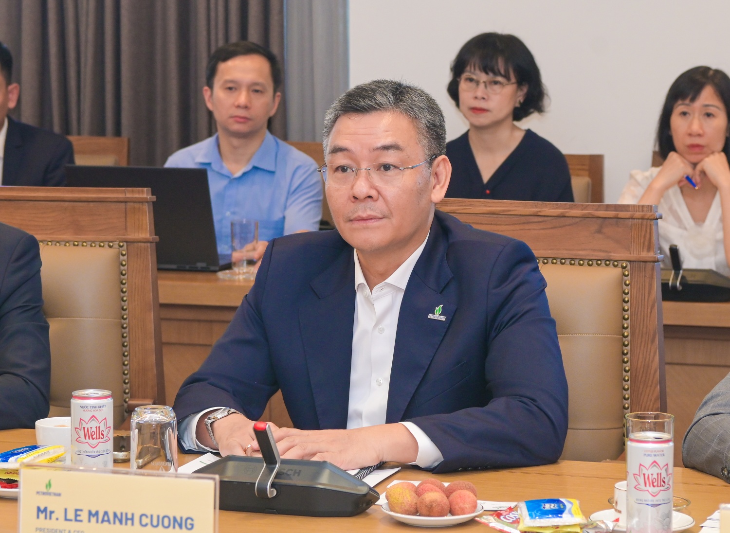 Tổng Giám đốc Petrovietnam Lê Mạnh Cường phát biểu tại buổi làm việc Tổng Giám đốc Petrovietnam Lê Mạnh Cường phát biểu tại buổi làm việc