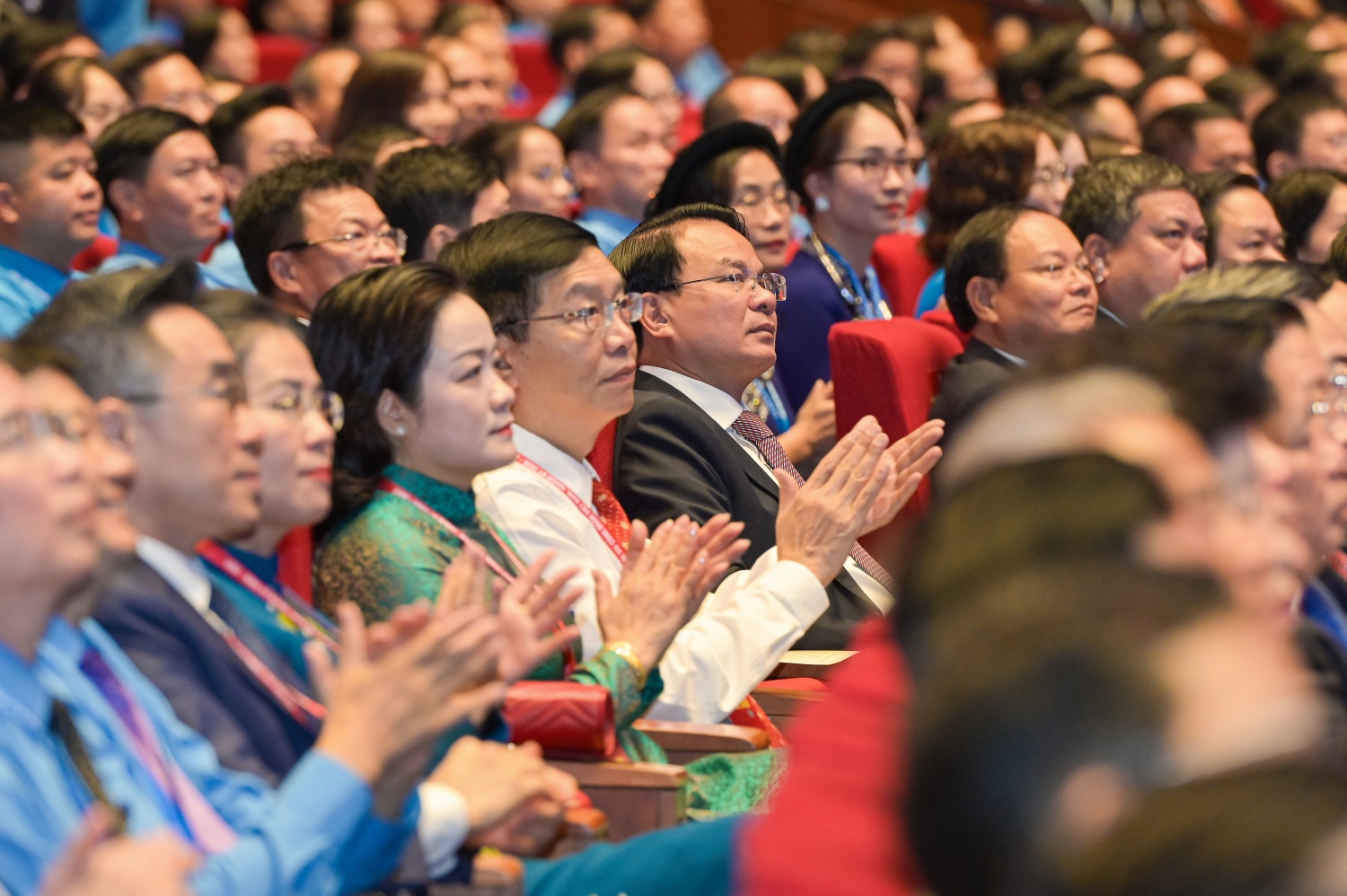 [Chùm ảnh] Đoàn Đại biểu Công đoàn Petrovietnam dự Phiên khai mạc trọng thể Đại hội Công đoàn Việt Nam lần thứ XIV