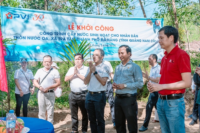PVI tổ chức Lễ khởi công xây dựng công trình nước sinh hoạt cho nhân dân thôn Nước Oa, xã Trà Tân, TP Đà nẵng