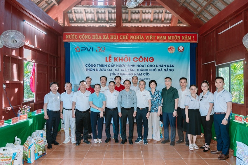 PVI tổ chức Lễ khởi công xây dựng công trình nước sinh hoạt cho nhân dân thôn Nước Oa, xã Trà Tân, TP Đà nẵng