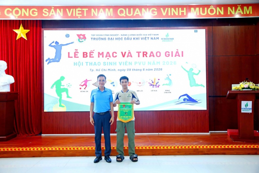 Bế mạc Hội thao Sinh viên PVU 2026: Lan tỏa tinh thần “Khỏe để học tập, lao động và cống hiến”