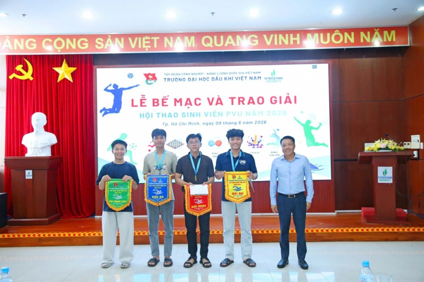 Bế mạc Hội thao Sinh viên PVU 2026: Lan tỏa tinh thần “Khỏe để học tập, lao động và cống hiến”