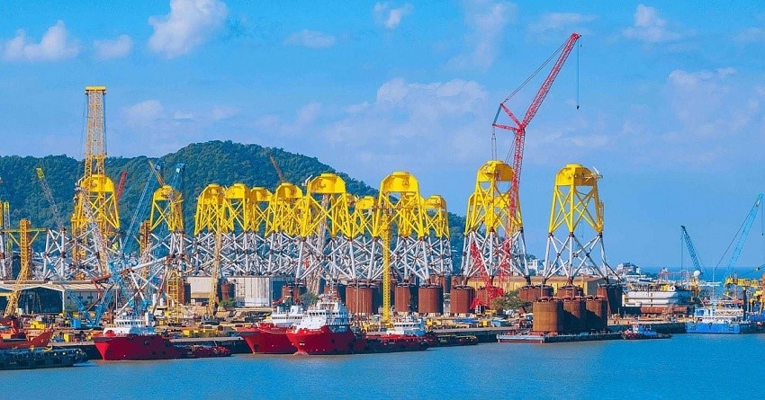 Chế tạo chân đế Điện gió ngoài khơi tại Trung tâm Công nghiệp Năng lượng và Hậu cần Kỹ thuật PTSC tại Vũng Tàu