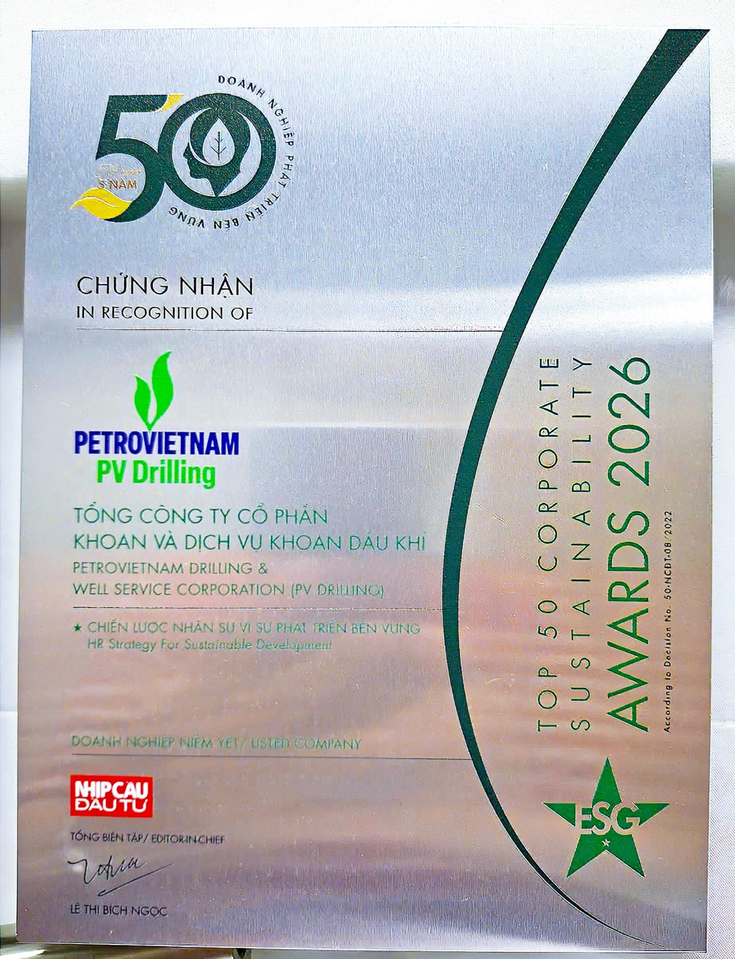 PV Drilling được vinh danh trong Top VIX50 và Top 50 Doanh nghiệp phát triển bền vững PV Drilling được vinh danh trong Top VIX50 và Top 50 Doanh nghiệp phát triển bền vững