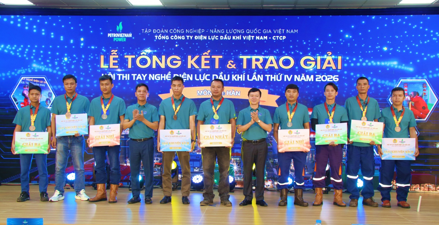 PV Power bế mạc Hội thi tay nghề Điện lực Dầu khí lần thứ IV năm 2026 PV Power bế mạc Hội thi tay nghề Điện lực Dầu khí lần thứ IV, năm 2026