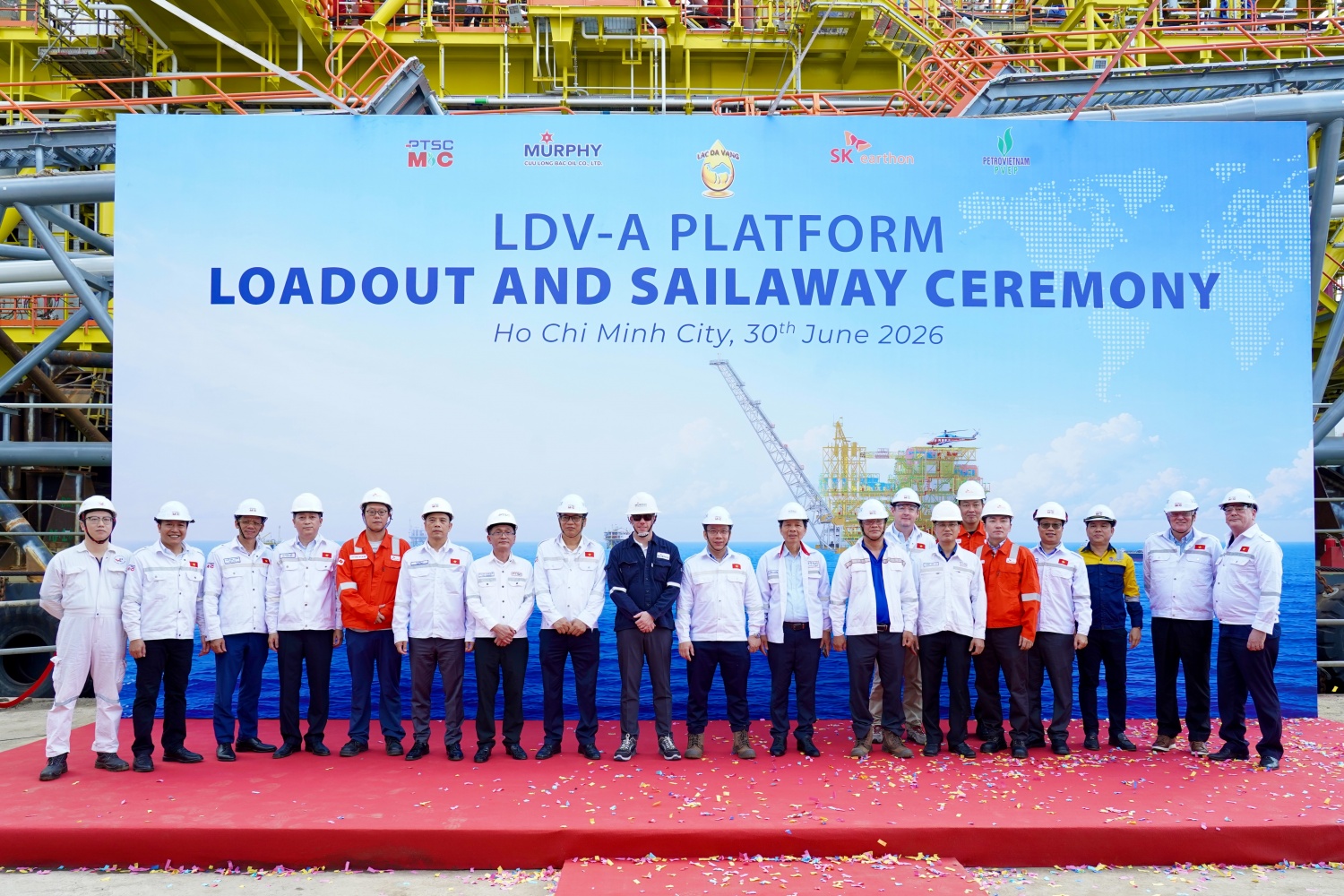 PTSC M&C hạ thủy giàn xử lý trung tâm Lạc Đà Vàng-A, sẵn sàng cho giai đoạn lắp đặt ngoài khơi PTSC M&C hạ thủy giàn xử lý trung tâm Lạc Đà Vàng A, sẵn sàng cho giai đoạn lắp đặt ngoài khơi