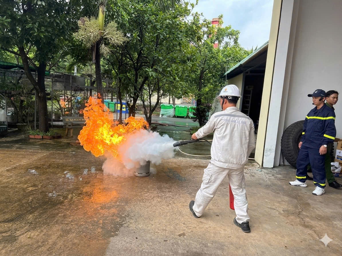 Nhà máy Đạm Cà Mau tổ chức huấn luyện PCCC và CNCH, nâng cao năng lực ứng phó sự cố