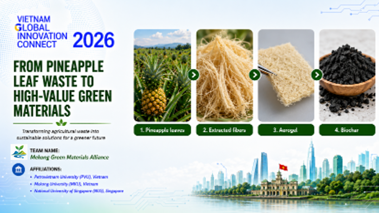 Dự án vật liệu xanh từ lá dứa của PVU đạt giải Vàng tại Vietnam Global Innovation Connect 2026
