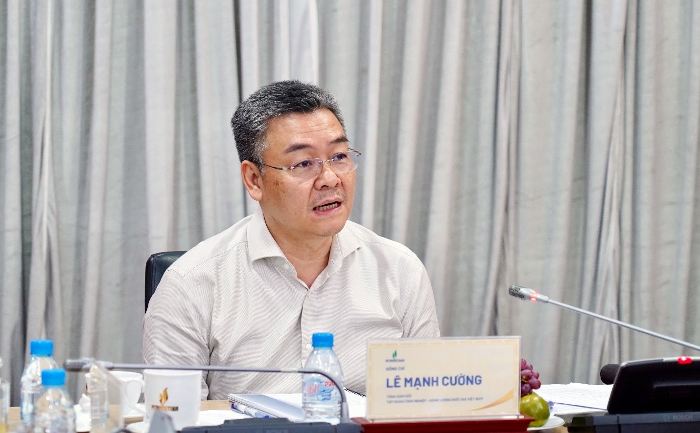 Tổng Giám đốc PETROVIETNAM Lê Mạnh Cường phát biểu chỉ đạo