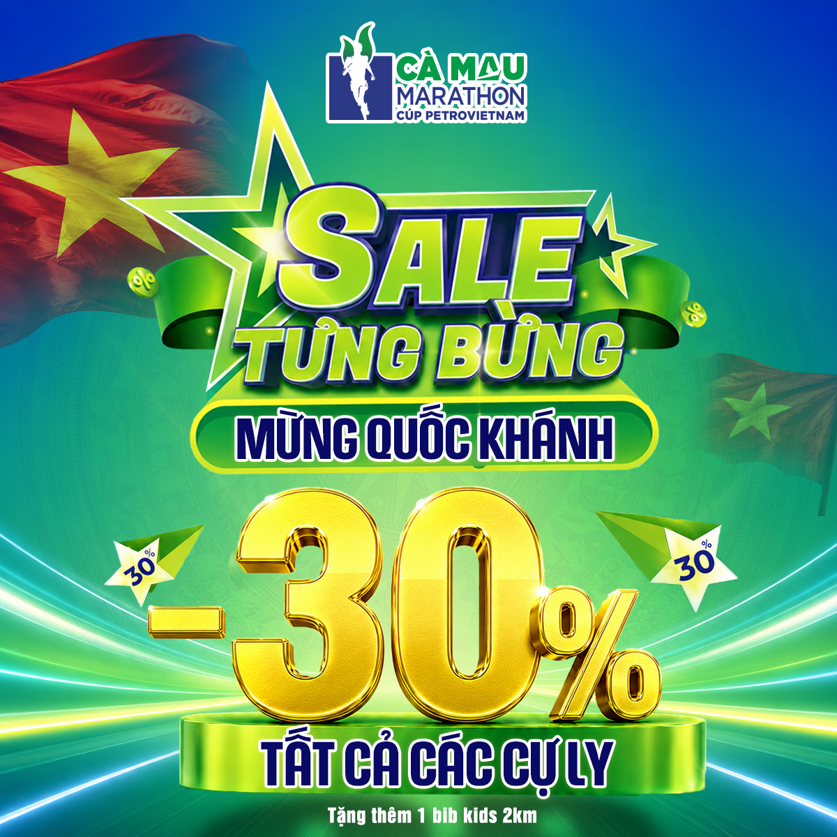 Tuần săn BIB Cà Mau Marathon 2026 - Cúp PETROVIETNAM: Đếm ngược Super Early Bird và ưu đãi dịp 2/9