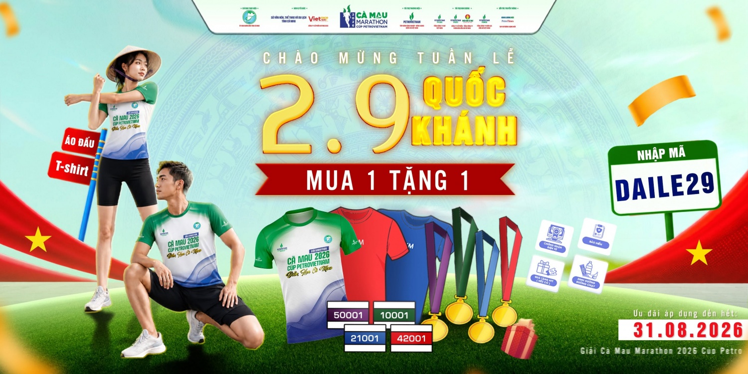 Tuần săn BIB Cà Mau Marathon 2026 - Cúp PETROVIETNAM: Đếm ngược Super Early Bird và ưu đãi dịp 2/9