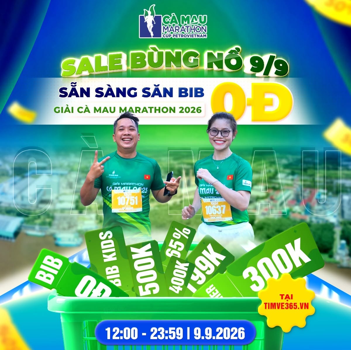 Cà Mau Marathon 2026 - Cúp PETROVIETNAM triển khai chương trình ưu đãi đặc biệt trong ngày 9/9