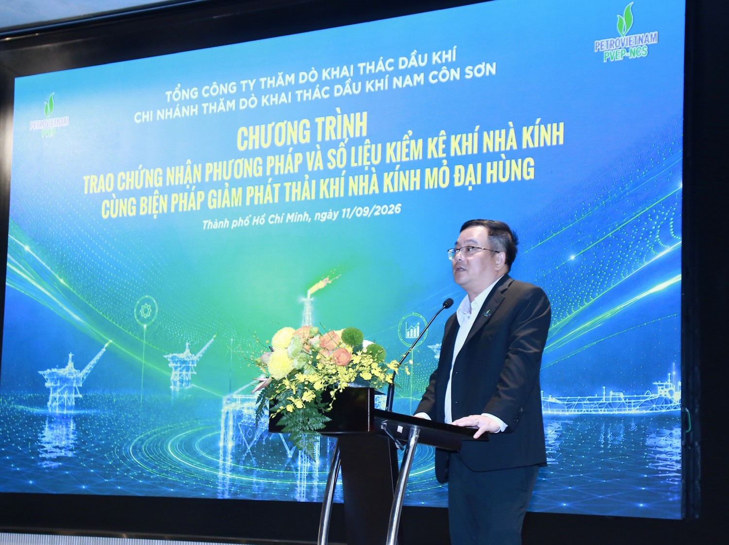 PVEP-NCS trao chứng nhận phương pháp luận kiểm kê khí nhà kính cho mỏ Đại Hùng